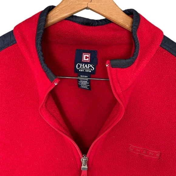 Chaps Pull Over Fleece Men’s Jacket with Zipper Size Large - Picture 3 of 5